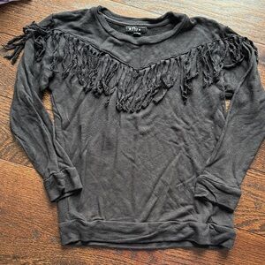 Flowers by Zoe Black Fringe Sweater